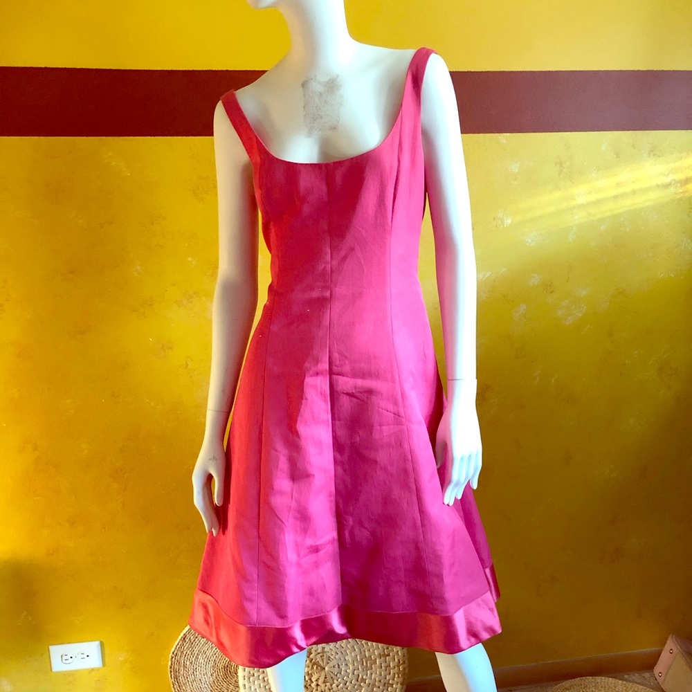 J. Crew Hot Pink Midi Dress